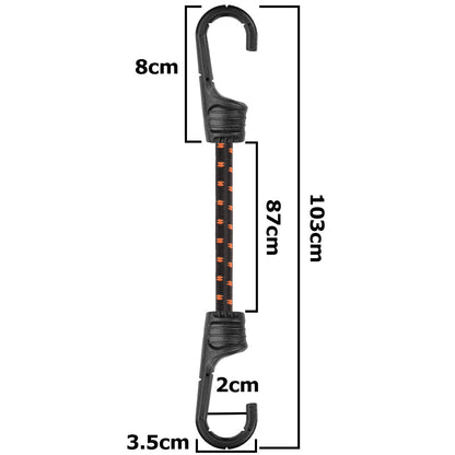 Bungee Cord Hook with PVC-coated Metal Hooks 100cm