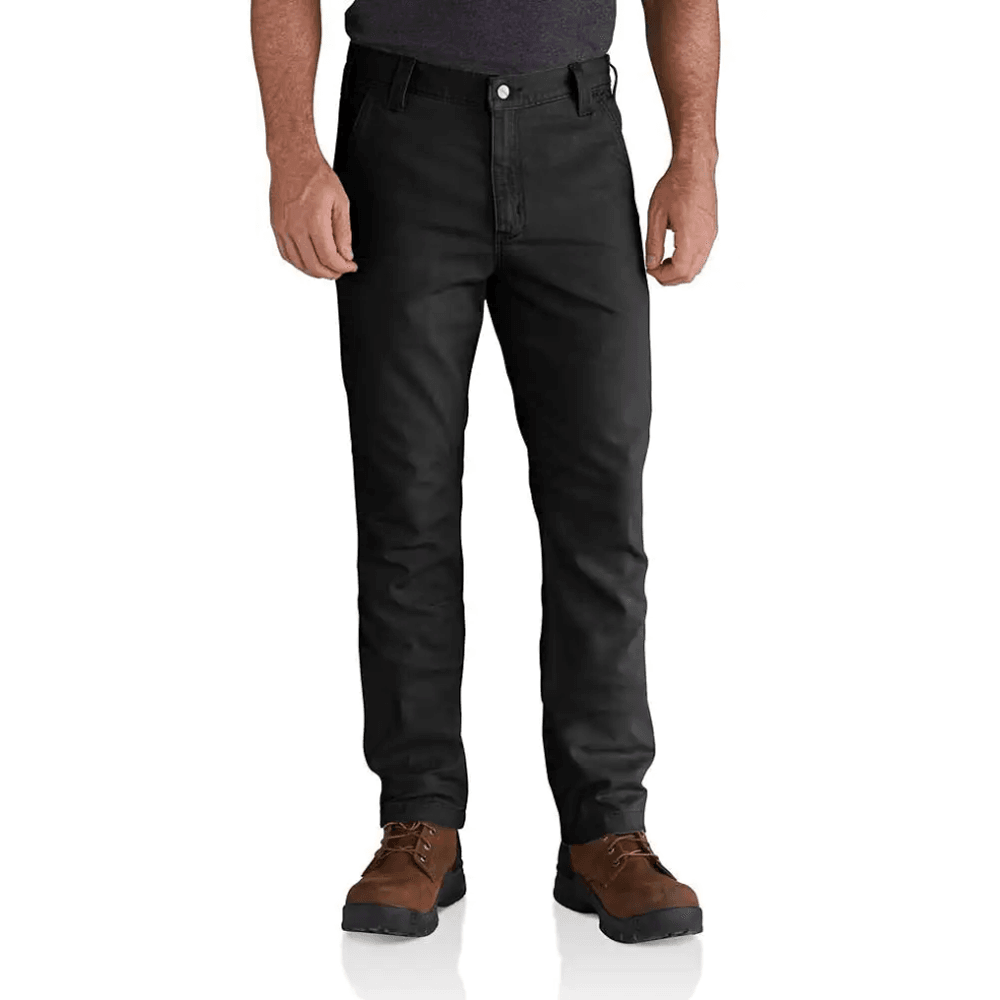 Carhartt 102821 Rugged Flex Straight Fit Canvas 5-Pocket Tapered Work Pant Trouser Black, Waist 38" Leg 34"