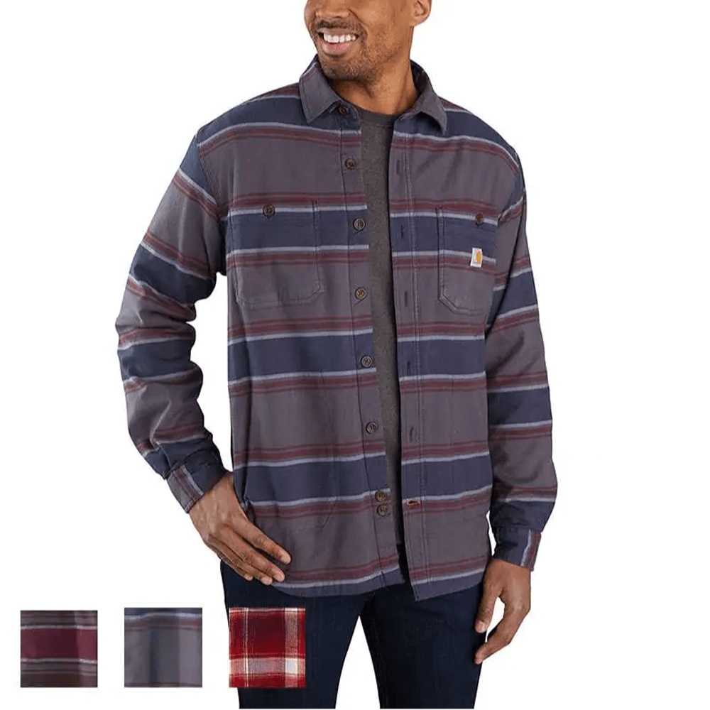 Carhartt 104913 Rugged Flex Relaxed Fit Midweight Flannel Fleece Lined Shirt