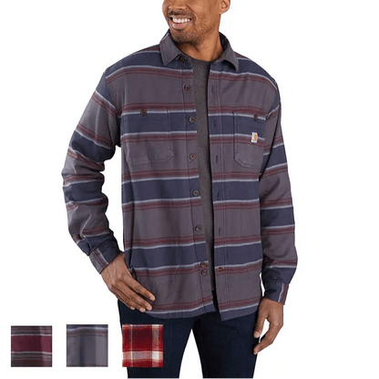 Carhartt 104913 Rugged Flex Relaxed Fit Midweight Flannel Fleece Lined Shirt