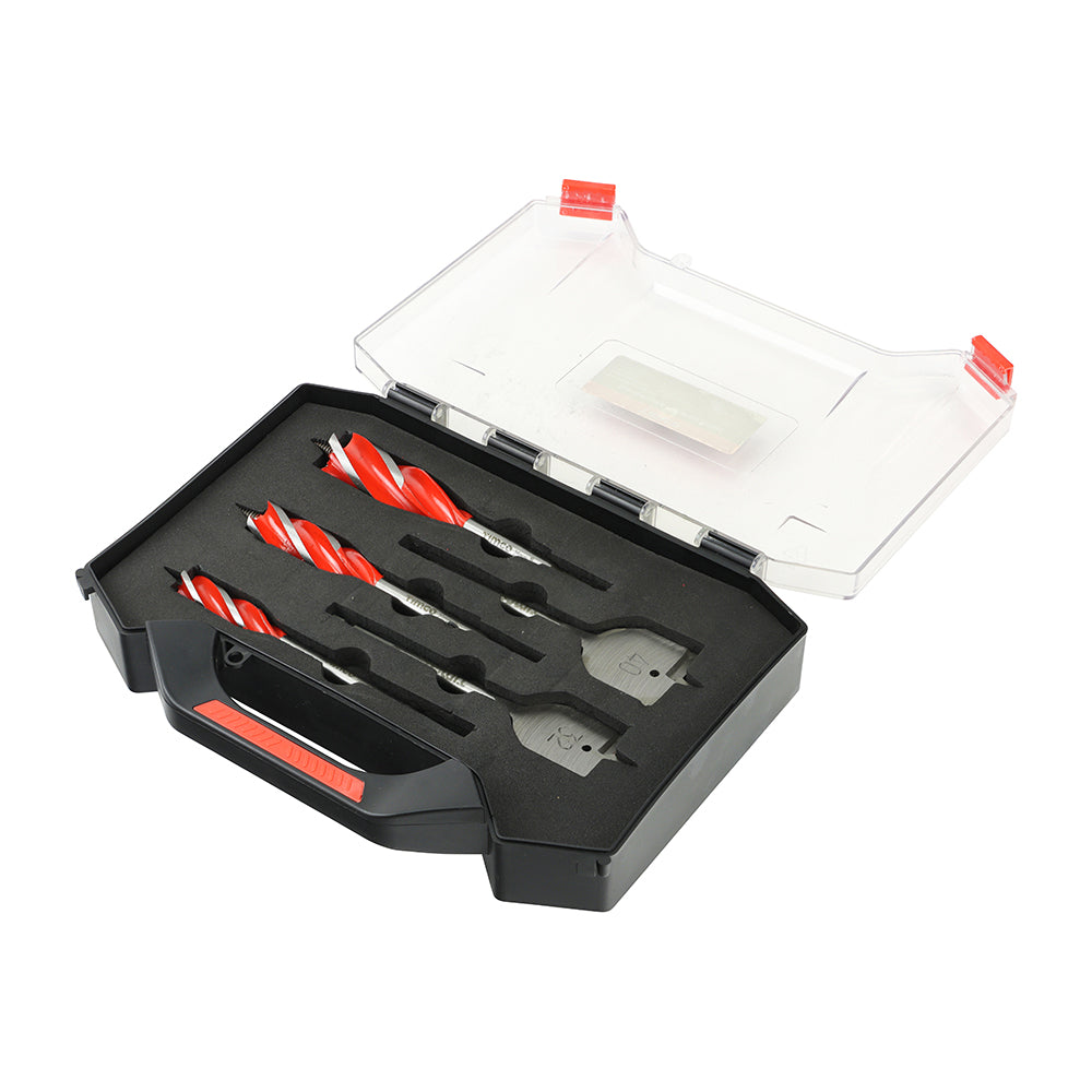 Carpenter’s Speed Auger & Flat Wood Bit Kit – 5 Piece