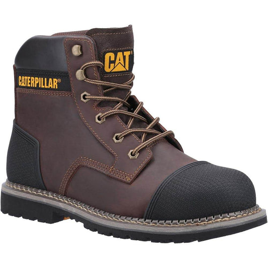Caterpillar Cat Powerplant S3 Safety Work Boot with Scuff Cap Brown UK 12 / EU 46