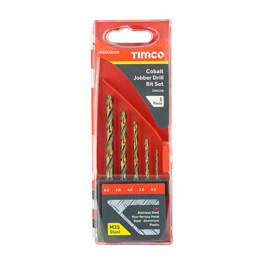 Cobalt Jobber Drill Bit Set – 5 Piece