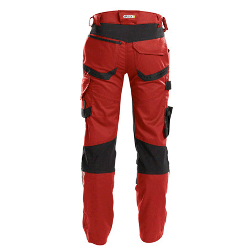 DASSY Dynax 200980 Stretch Kneepad Work Trousers Red/Black