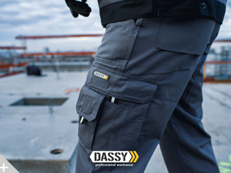 DASSY Oxford 200444 Kneepad Holster Pocket Work Trousers Navy Blue