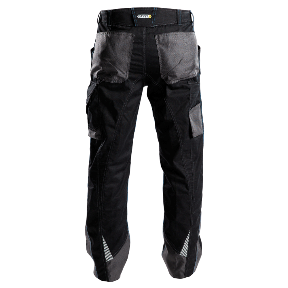 DASSY Spectrum 200892 Water-Repellent Trousers Black/Anthracite Grey, 39" Waist 30" Leg