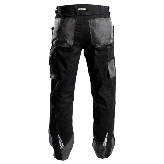 DASSY Spectrum 200892 Water-Repellent Trousers Black/Anthracite Grey, 39" Waist 30" Leg