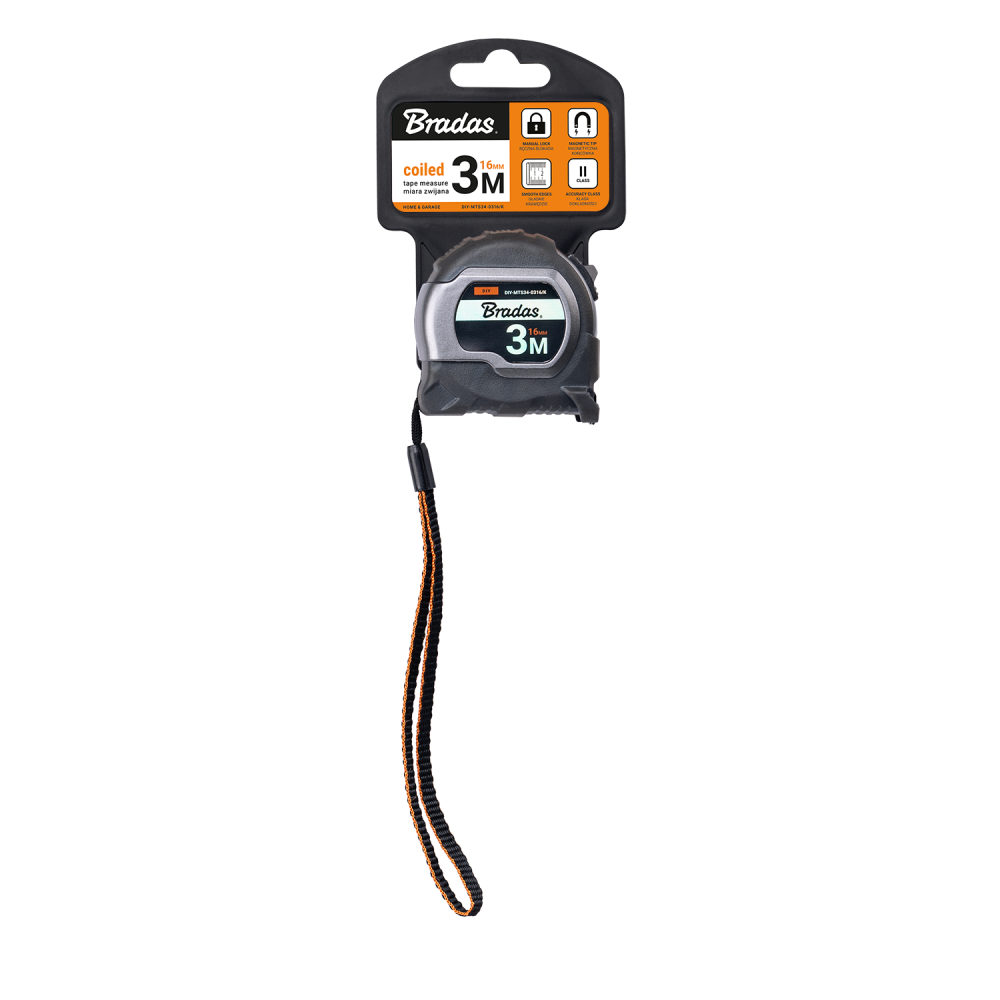 COAL Tape Measure 16mm Wide with Magnetic Tip and Belt Clip (3m)