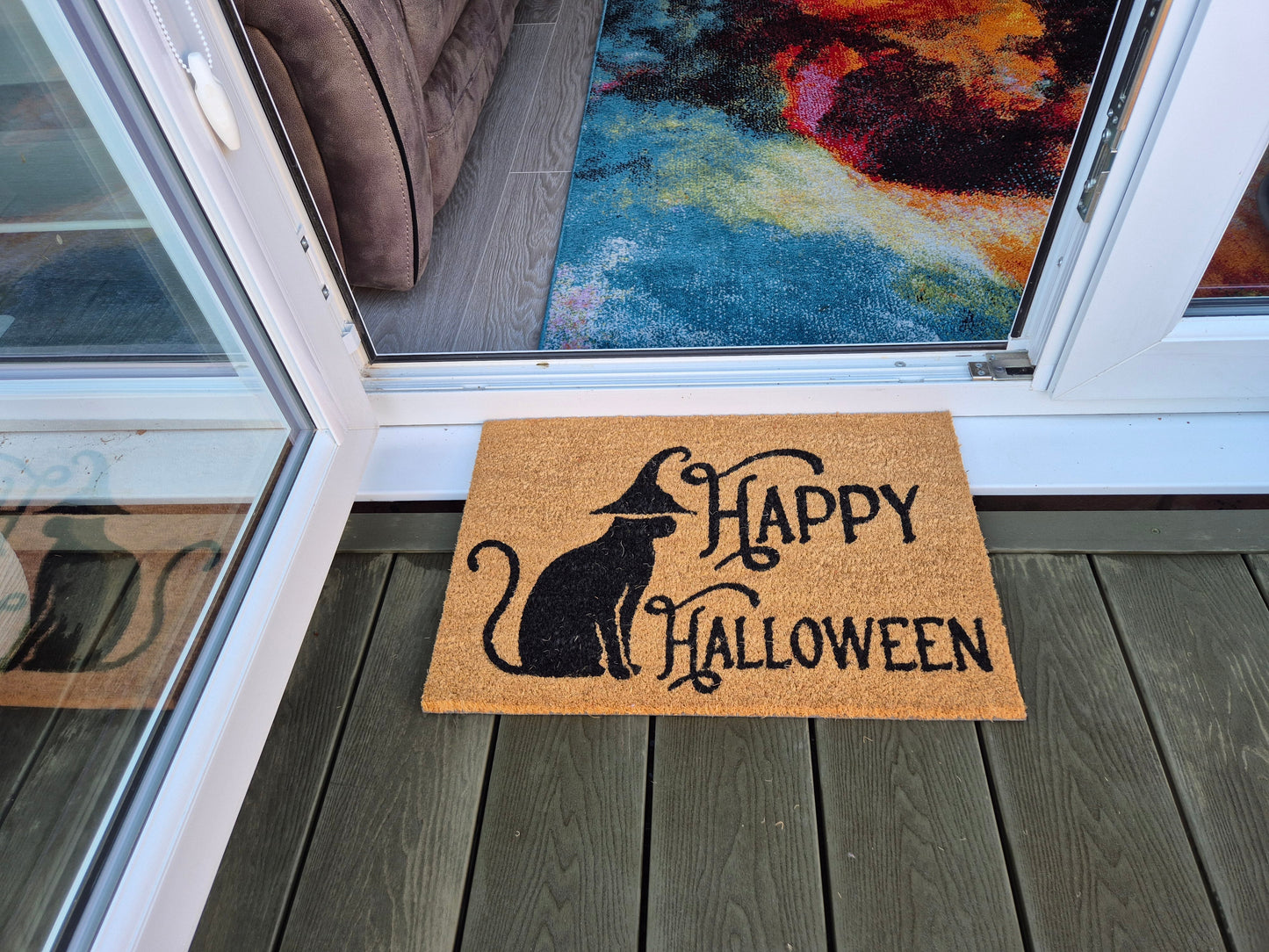 Doormat 60cm x 40cm - 'Happy Halloween' - Absorbent Coir Mat for Indoor/Outdoor