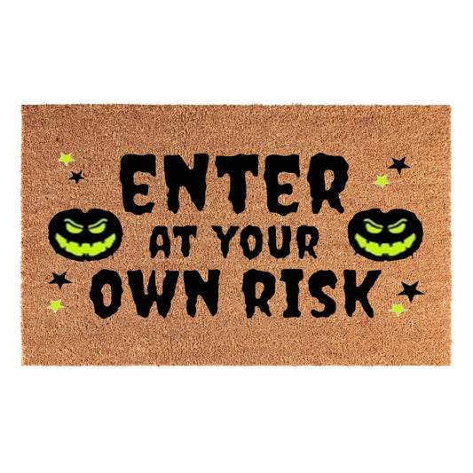 Halloween Doormat 60cm x 40cm - 'Enter At Your Own Risk'
