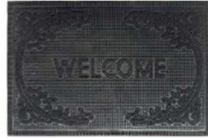 Rubber Doormat 60cm x 40cm - 'Welcome' (D2) - Absorbent Coir Mat for Indoor/Outdoor