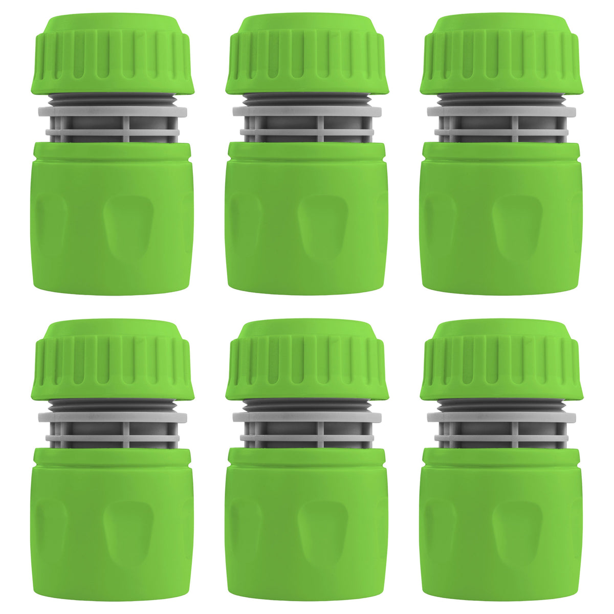 Female Hose Connector, 1/2" or 5/8" Hose, Green/Gray