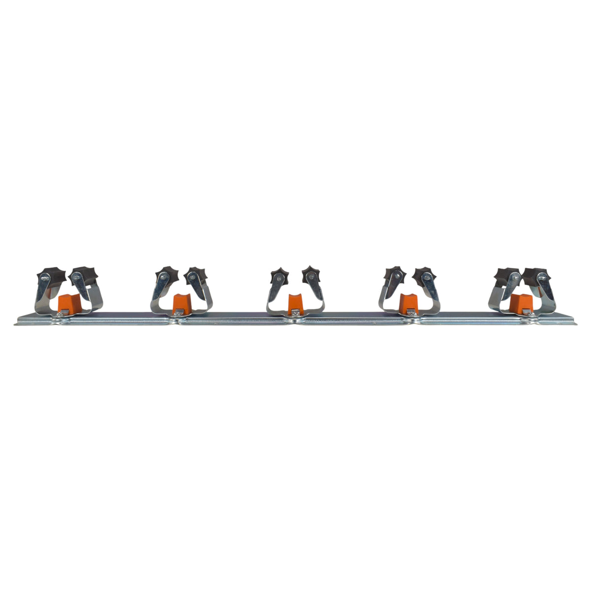 Wall Mount Tool Holder Rail - Roller Grip Design (5 Handles)