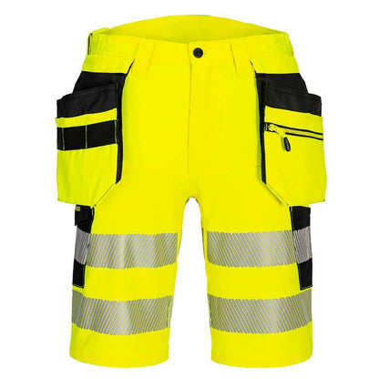 Portwest DX446 DX4 Hi-Vis Detachable Holster Pocket 4-Way Stretch Shorts