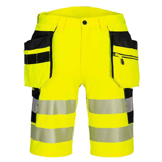 Portwest DX446 DX4 Hi-Vis Detachable Holster Pocket 4-Way Stretch Shorts