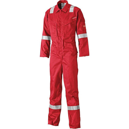 Dickies FR5401 Lightweight Pyrovatex Coverall, Flame Retardant Boiler Suit Red or Orange