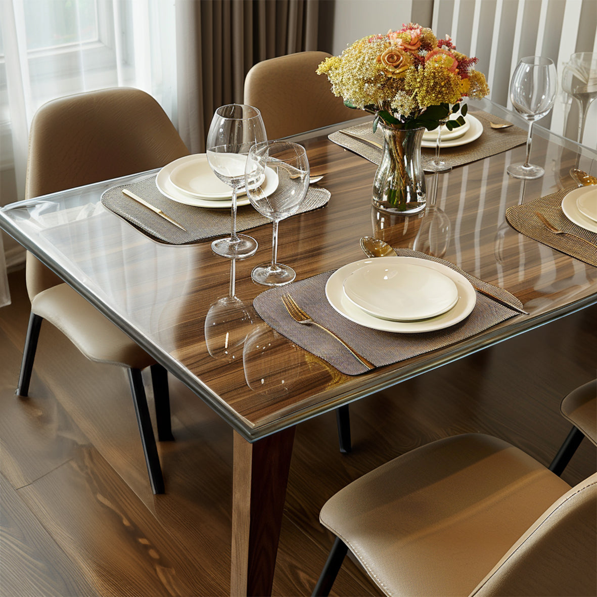 PVC Dining Table Mat - Transparent