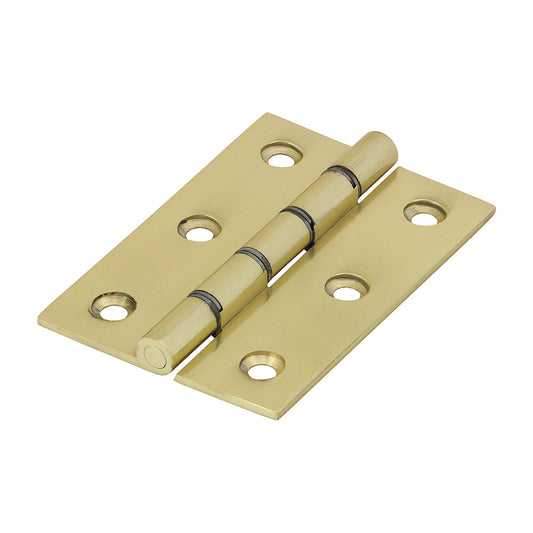 Double Steel Washered Hinges - Solid Brass - Polished Brass