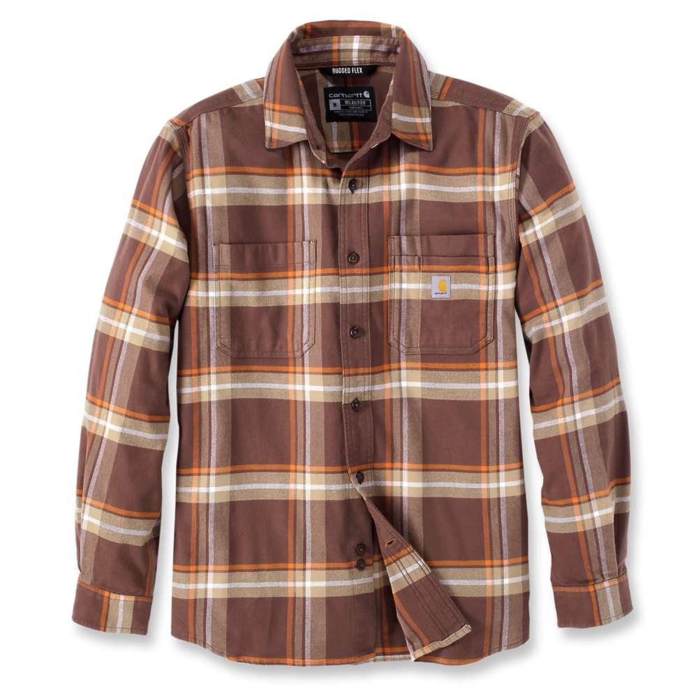 Carhartt 105945 Rugged Flex Relaxed Fit Midweight Flannel Long-Sleeve Plaid Shirt