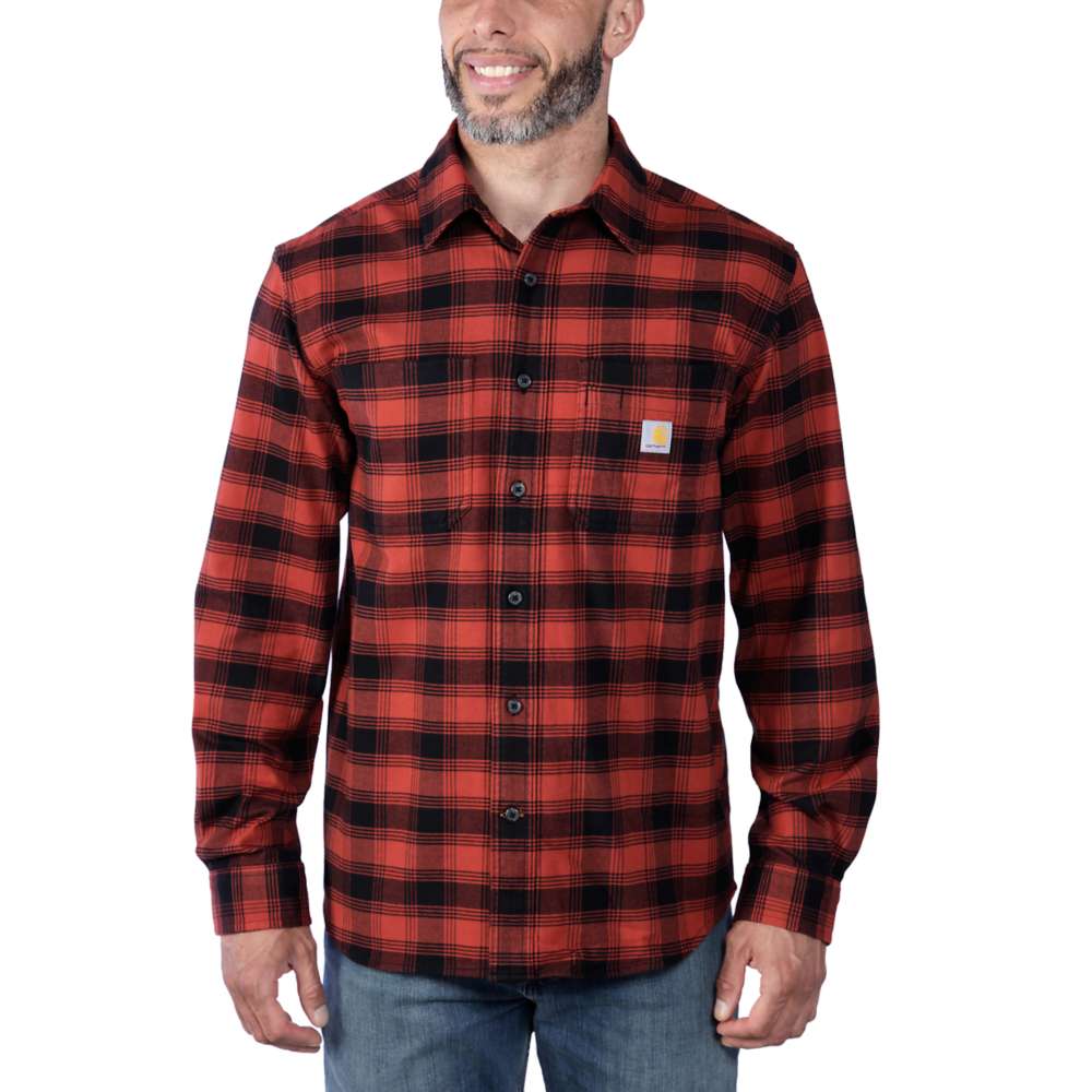 Carhartt 105945 Rugged Flex Relaxed Fit Midweight Flannel Long-Sleeve Plaid Shirt