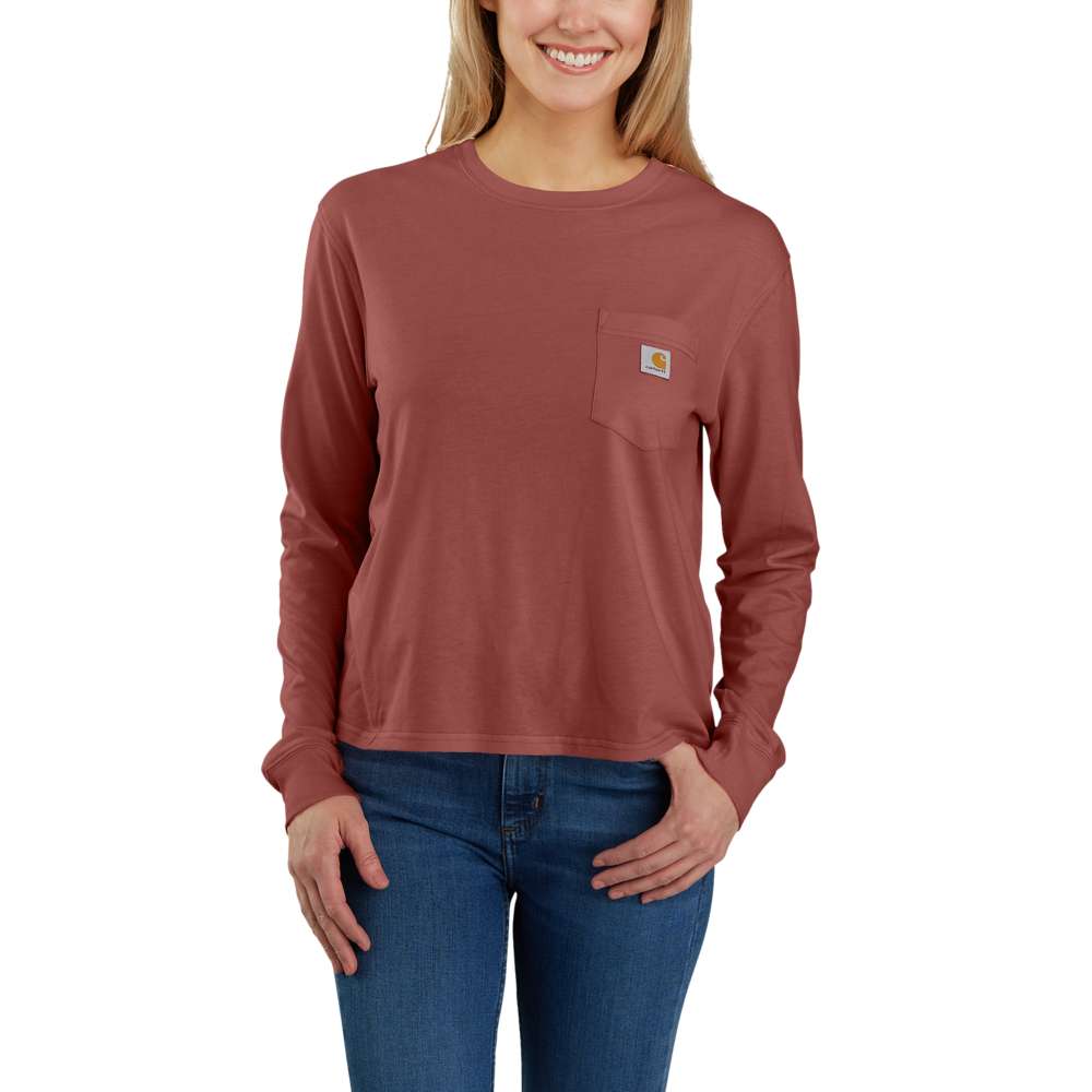 Carhartt 106121 Women's Relaxed Fit Lightweight Long-Sleeve Pocket T-Shirt