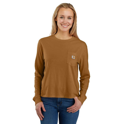 Carhartt 106121 Women's Relaxed Fit Lightweight Long-Sleeve Pocket T-Shirt