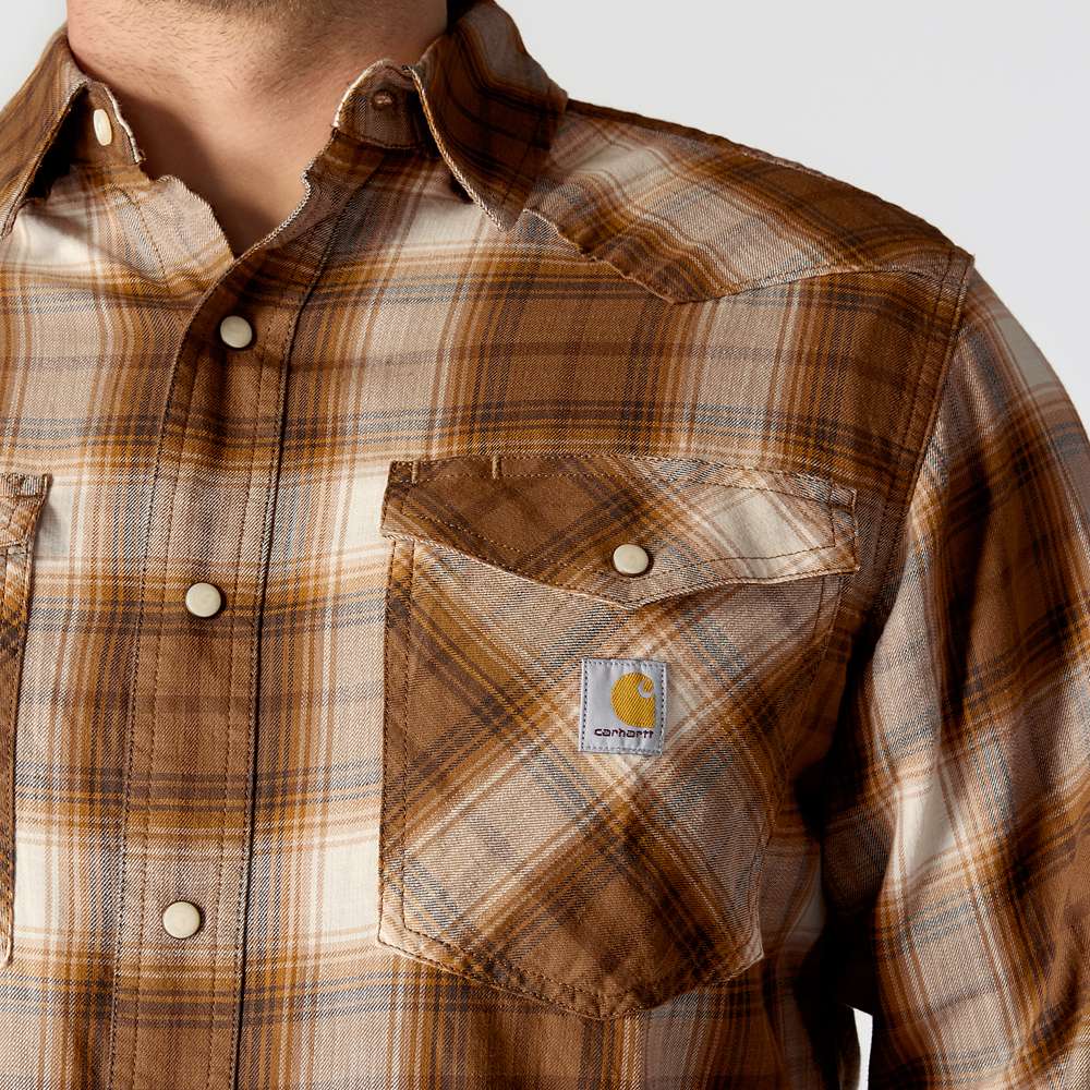 Carhartt 107016  Montana Rugged Flex Long Sleeve  Snap Front Plaid Shrt