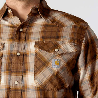 Carhartt 107016  Montana Rugged Flex Long Sleeve  Snap Front Plaid Shrt