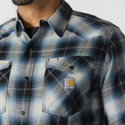 Carhartt 107016  Montana Rugged Flex Long Sleeve  Snap Front Plaid Shrt