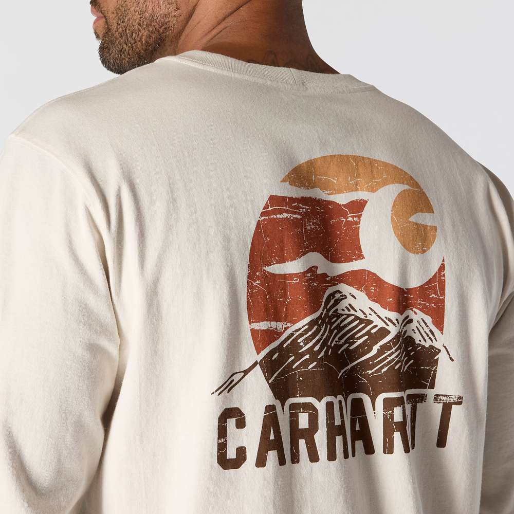 Carhartt 107260 Relaxed Fit Heavyweight Long-Sleeve Mountain Graphic T-Shirt