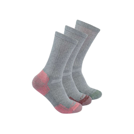 Carhartt SC2823 Women's Mid Weight Cotton Blend Crew Sock 3PK