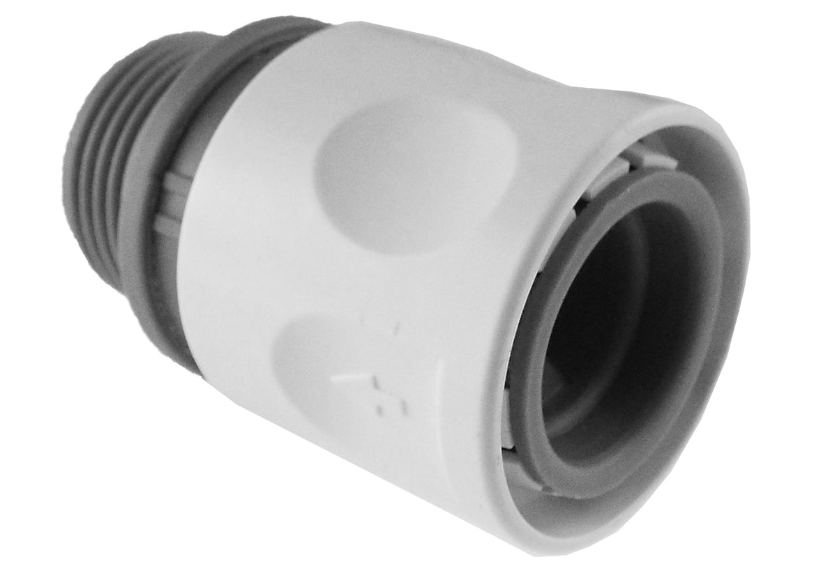 Hose Connector WL with In-Line BSPF Valve and 20mm MDPE Straight