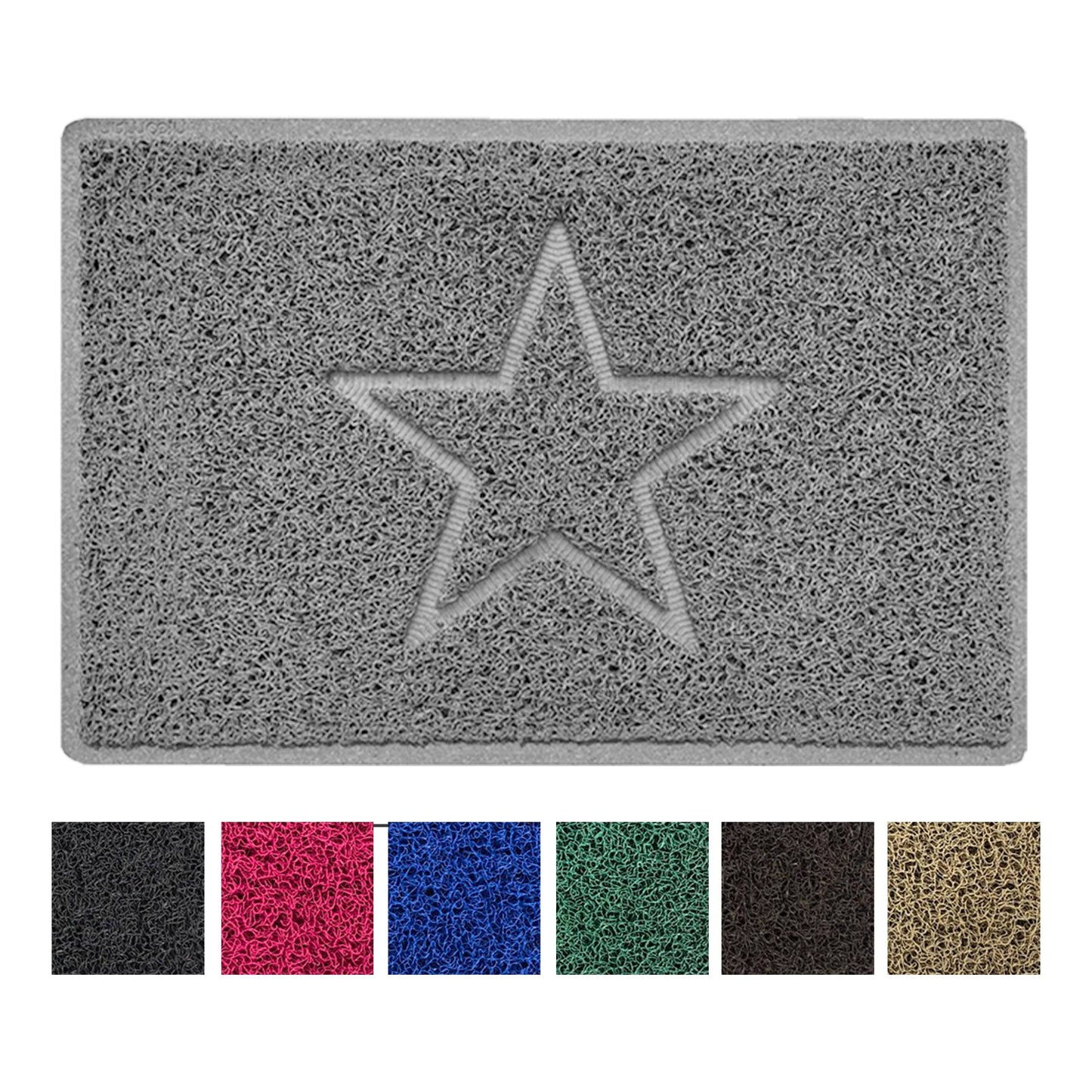 "Star" Embossed Loofah Textured Spaghetti Doormat