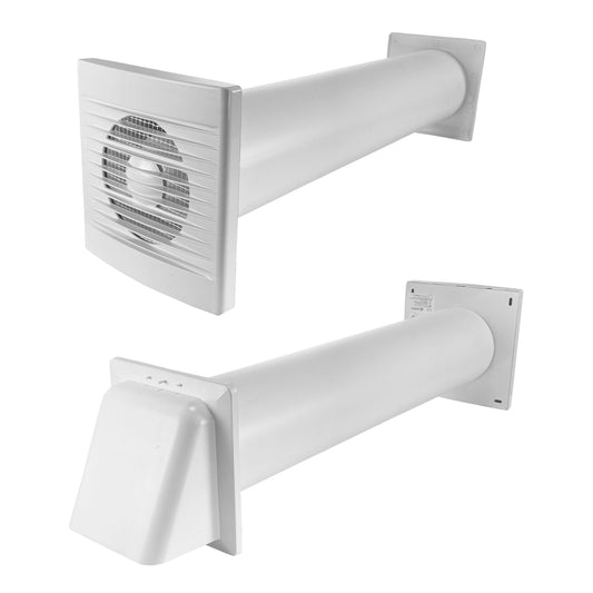 Through Wall Ventilation Kit – STYL Fan with Timer and White External Vent