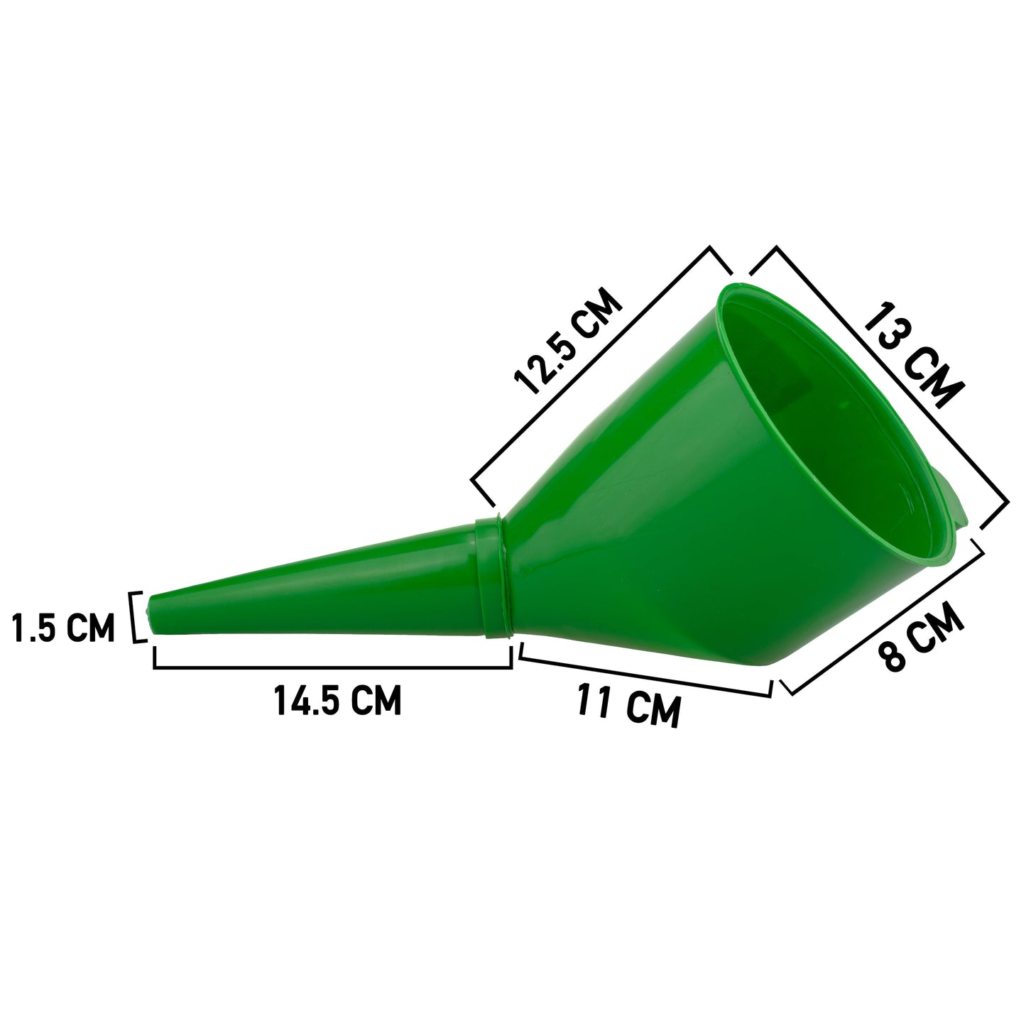 Angled Car Fuel Funnels with Filter (Black & Green)