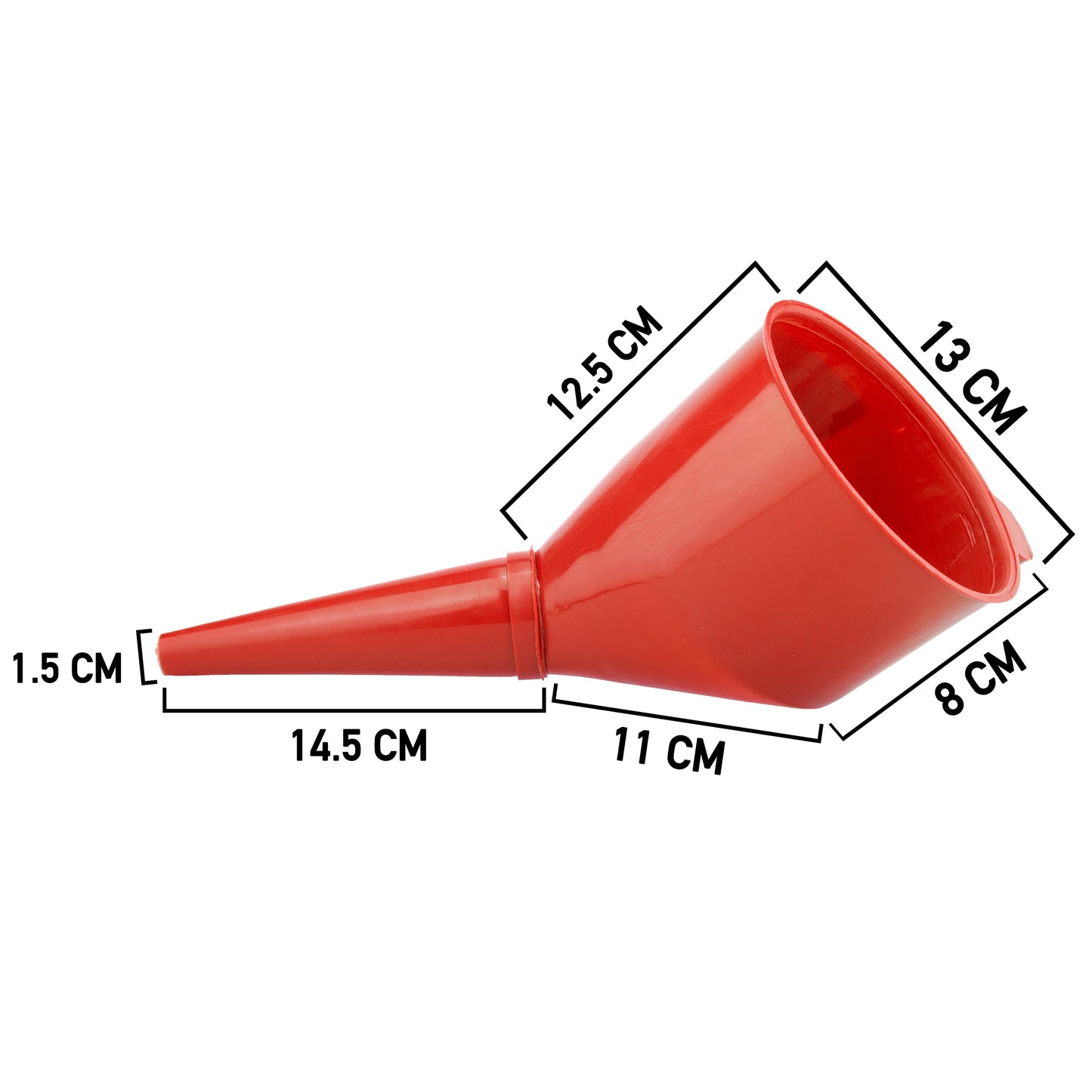 Angled Car Fuel Funnels with Filter (Black, Red & Blue)