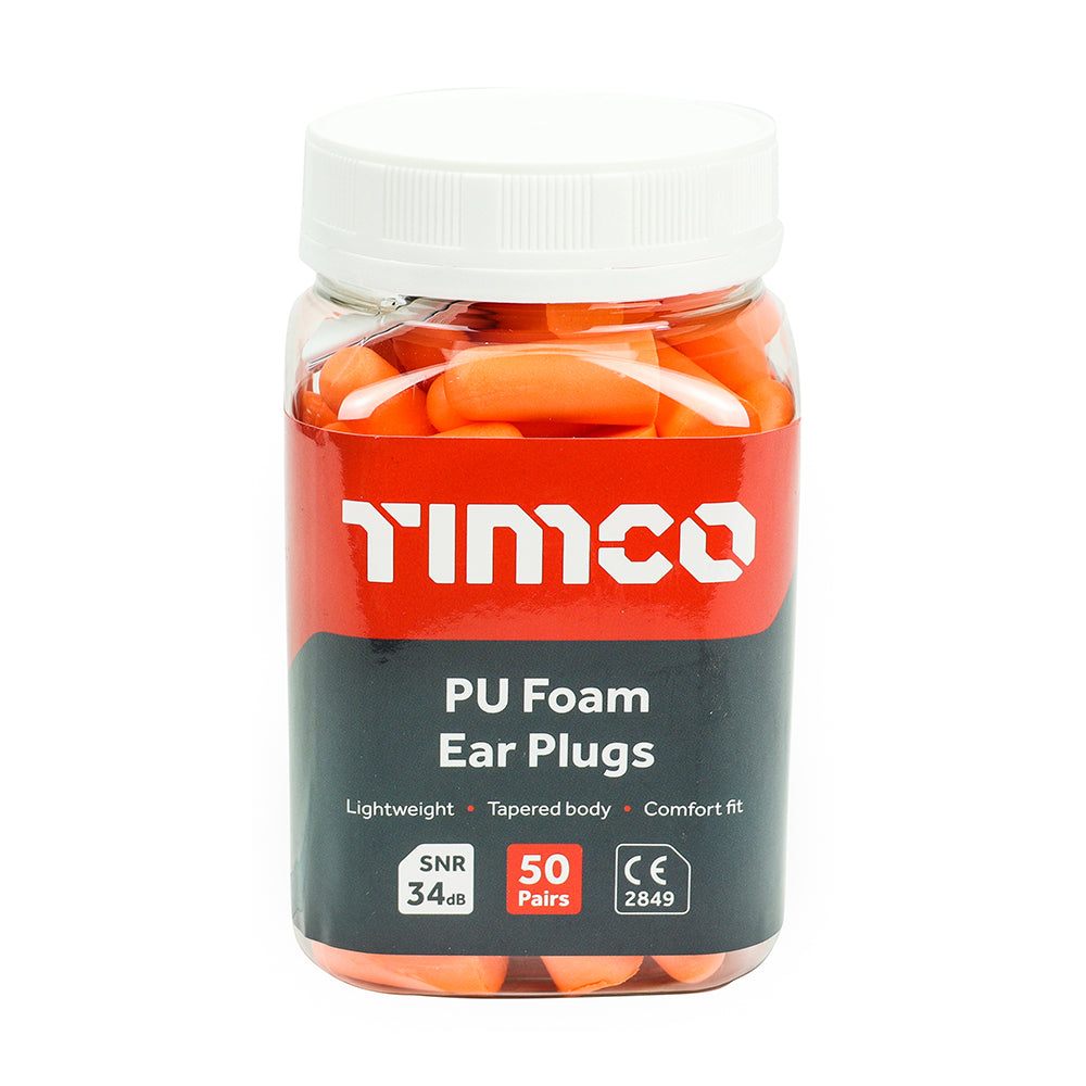PU Foam Ear Plugs – Jar of 50 Pairs