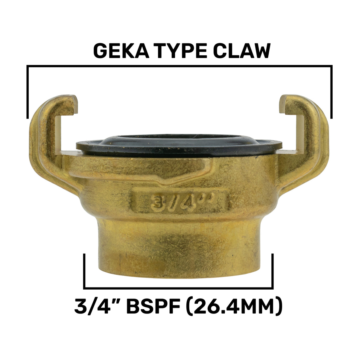 Two Way Tap Splitter Brass 3/4" BSP with Geka Type Outlets