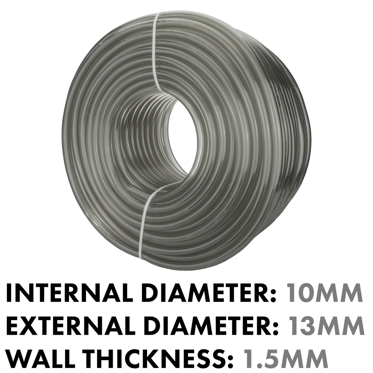 Grey Semi-Transparent PVC Pipe 10mm*13mm