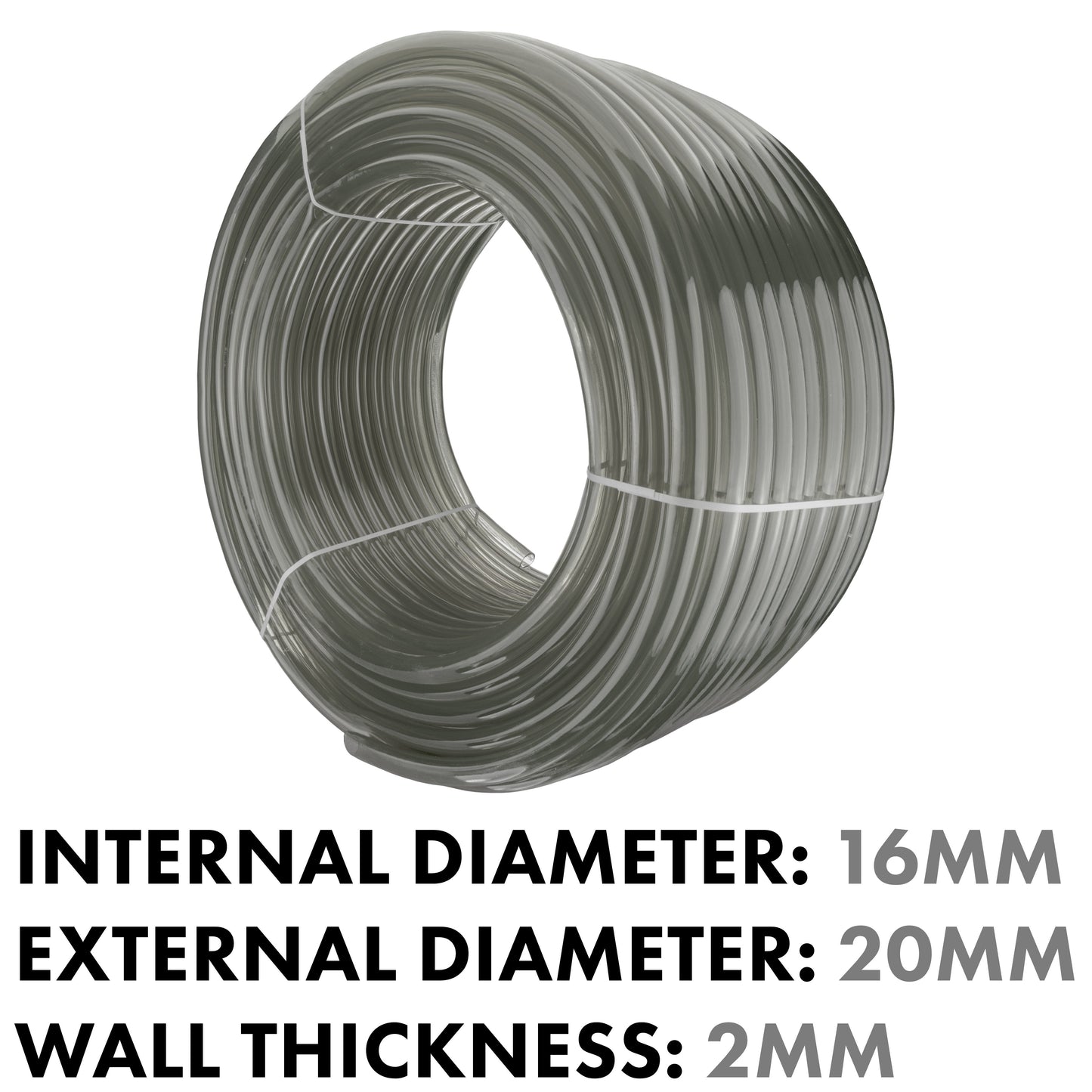 Grey Semi-Transparent PVC Pipe 16mm*20mm