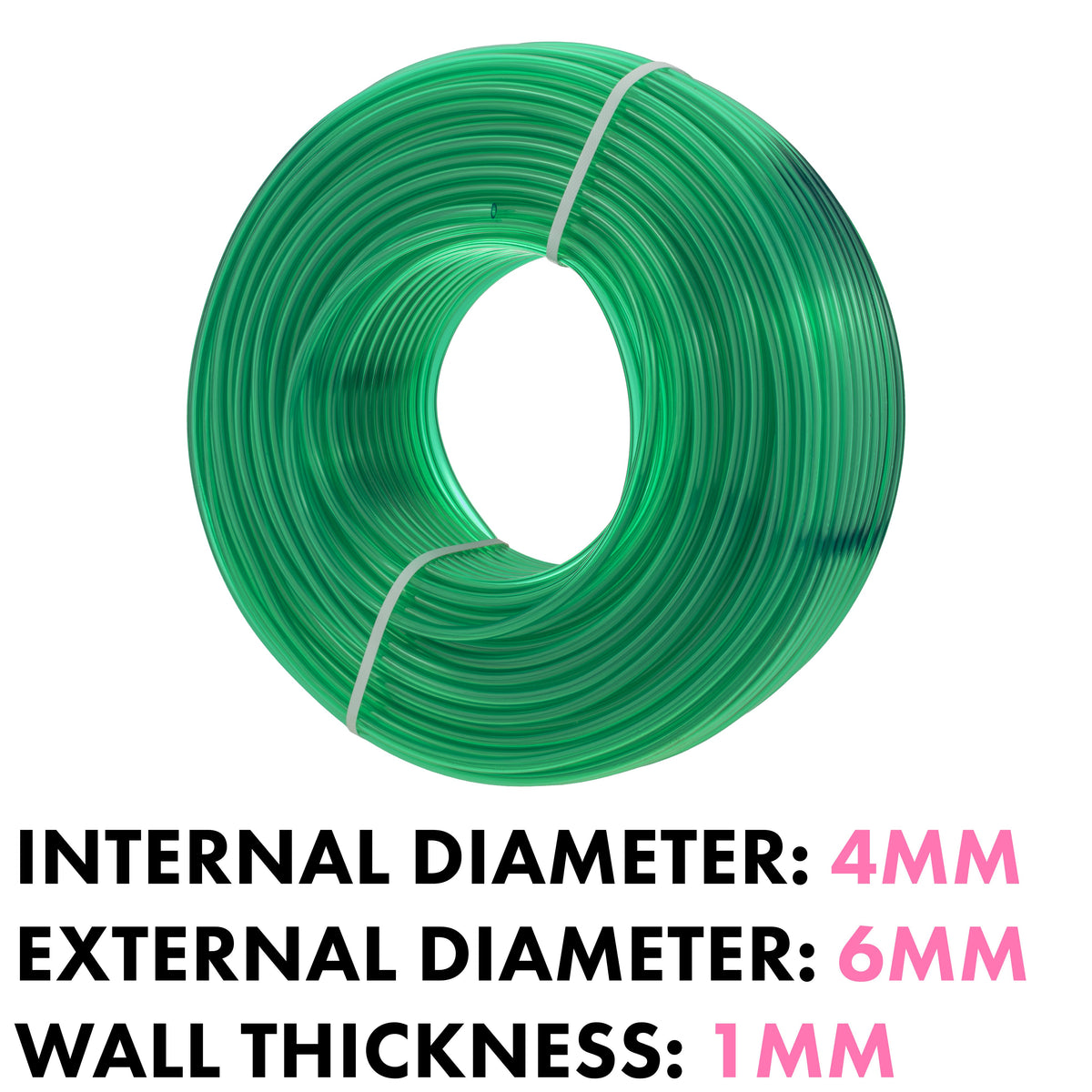 Green Semi-Transparent PVC Pipe 4mm*6mm