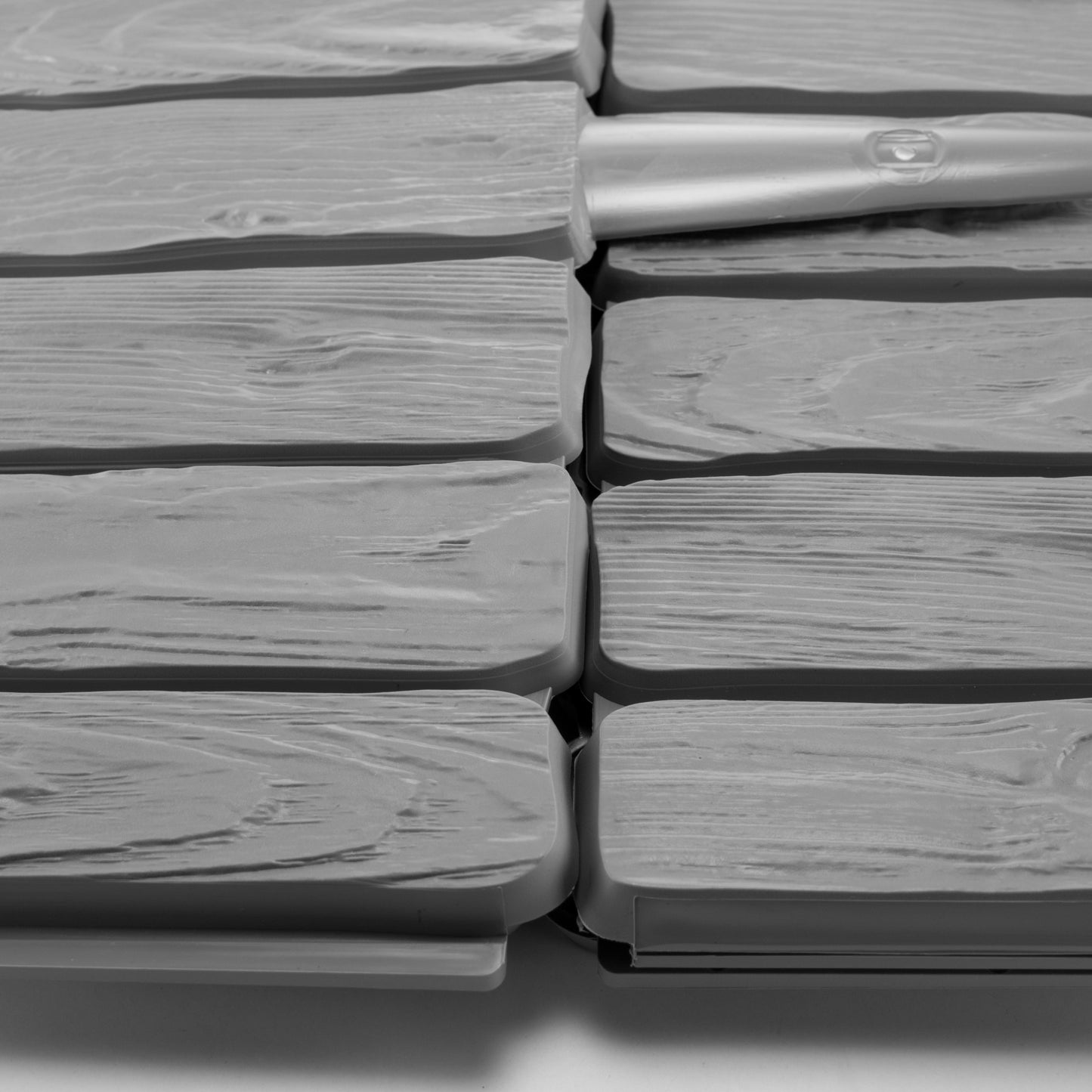 Lawn Edging, Plastic Palisade Wood Effect, 2.32m, Gray