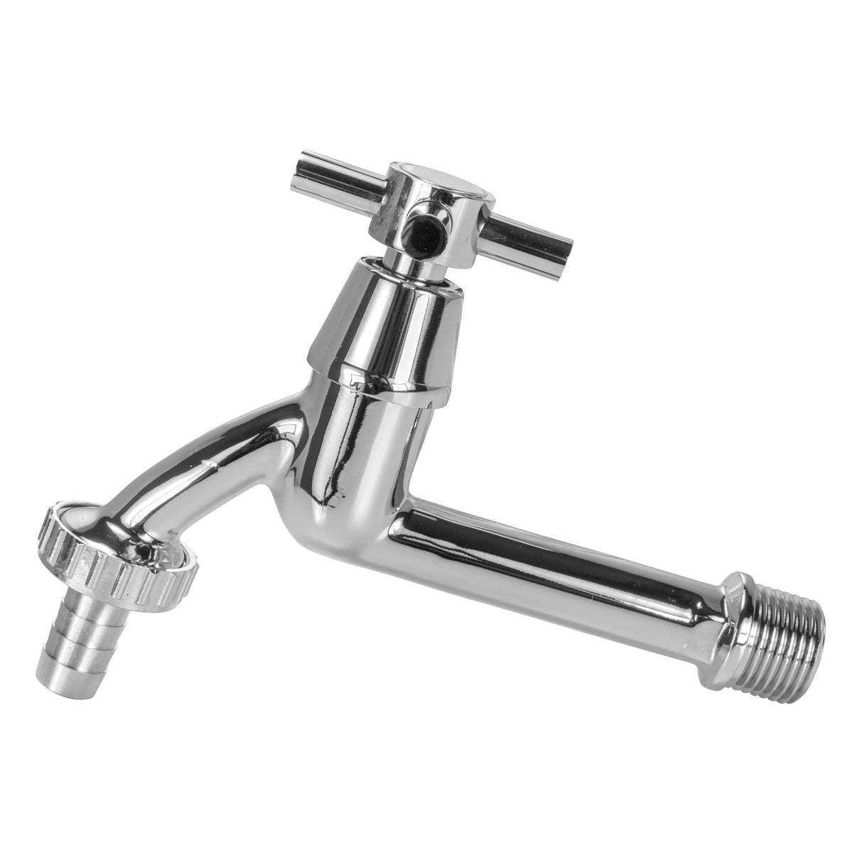 Wall Flange Kit 20mm MDPE – Extended Brass Chrome Tap ½” Barb