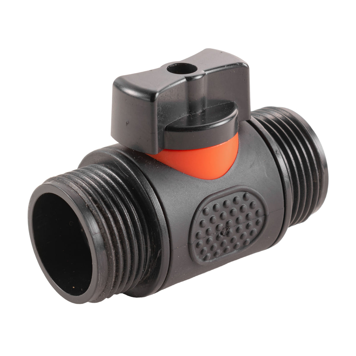Hose Connector Blue with In-Line BSPM Valve and 20mm MDPE Straight