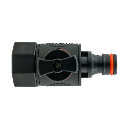 20mm MDPE Straight with BSPF-Quick Connect Valve & Hose Connector Black