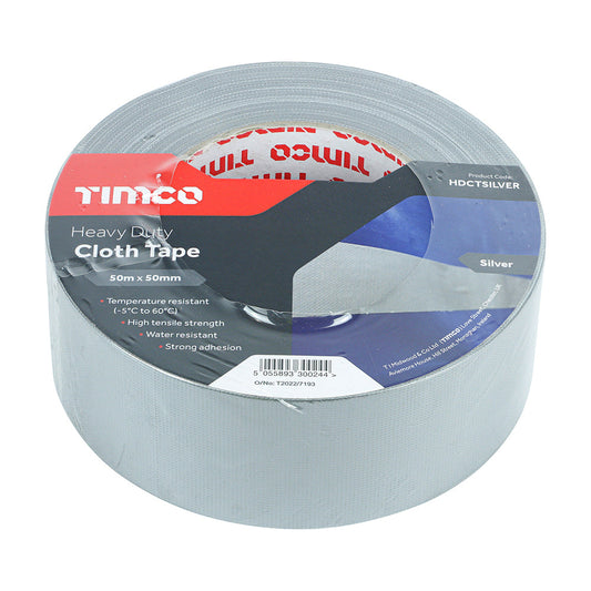Heavy Duty Cloth Tape - 50m - Silver