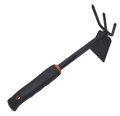 Garden Hoe Garden Rake 2 in 1 Gardening Tools, 3 Prong Garden Fork for Garden Soil, Hand Hoe Hand Rake Cultivator Garden Tool, Soil Rake & Mattock Gardening Tool
