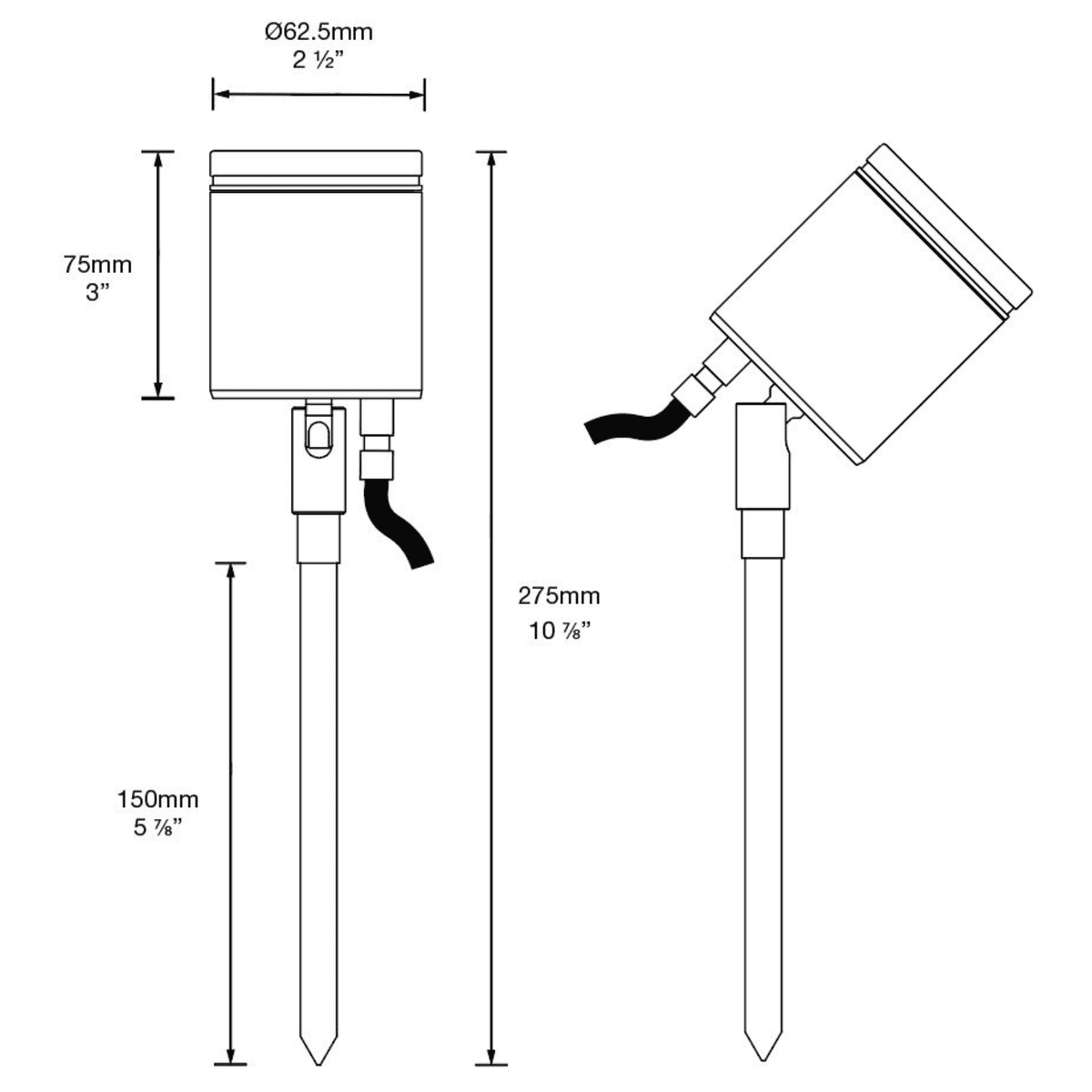 Hunza Adjustable Spike Spot Pure LED (Series Circuit) - IP66