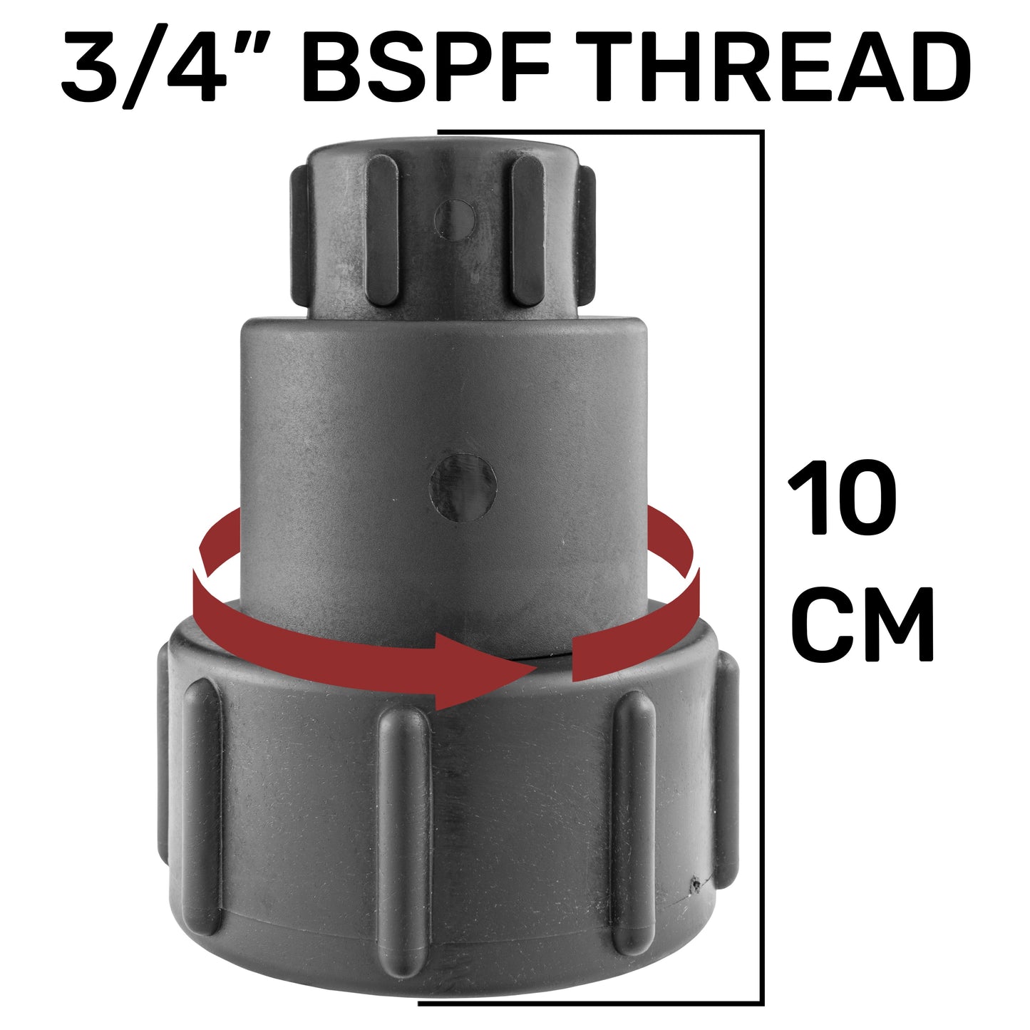 IBC 2” S60X6 – 1" BSPF Extender Adaptor with MDPE Elbow 32mm