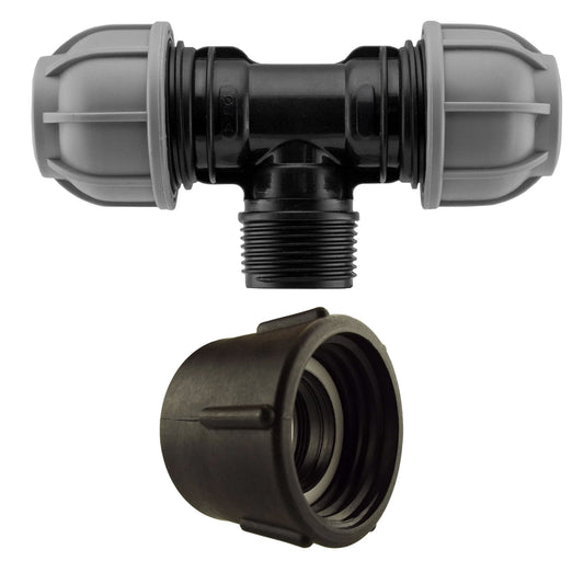 IBC 2” S60X6 Cap with 50mm MDPE Tee